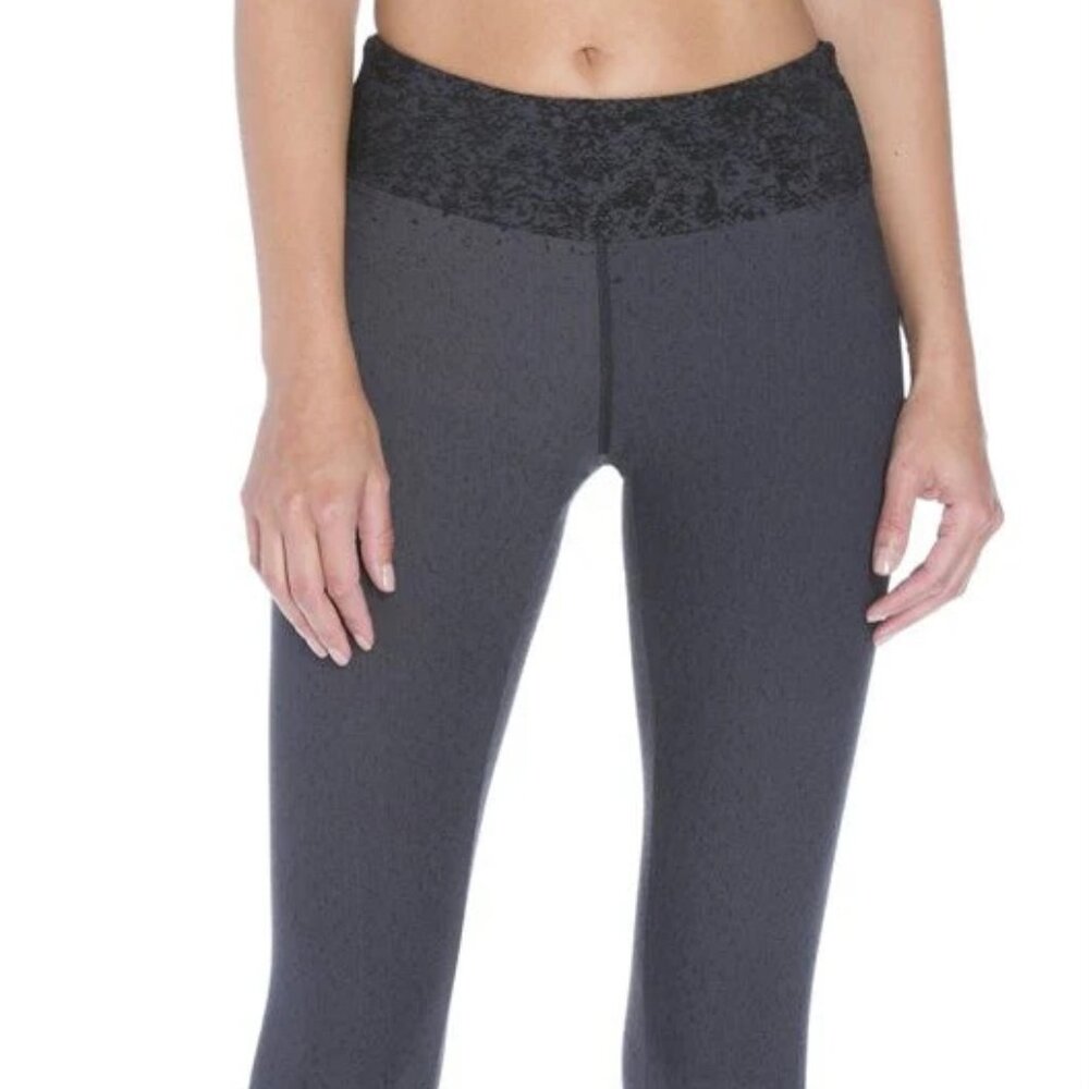 $125 Koral Pixelate Gunmetal Ombre Mid Rise Jacquard Leggings Black Grey XS